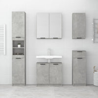 Mobile Bagno Grigio Cemento 64,5x33,5x59cm in Legno Multistrato 811308