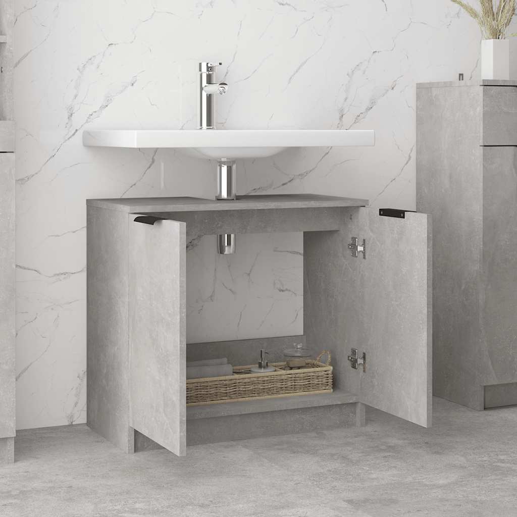 Mobile Bagno Grigio Cemento 64,5x33,5x59cm in Legno Multistrato cod mxl 40673