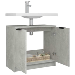 Mobile Bagno Grigio Cemento 64,5x33,5x59cm in Legno Multistrato 811308