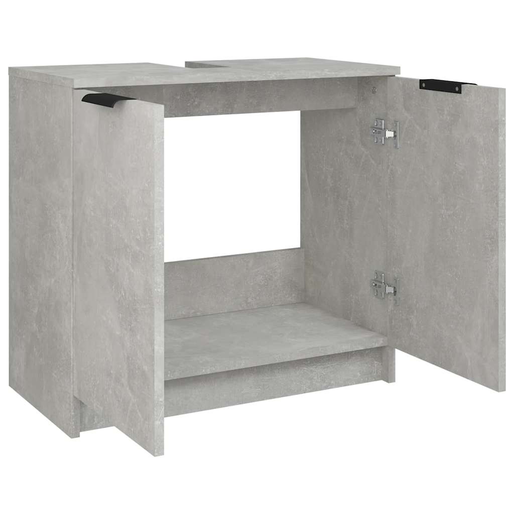 Mobile Bagno Grigio Cemento 64,5x33,5x59cm in Legno Multistrato 811308