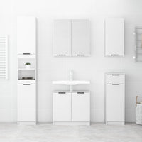 Mobile da Bagno Bianco Lucido 64,5x33,5x59 cm Legno Multistrato 811310