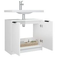 Mobile da Bagno Bianco Lucido 64,5x33,5x59 cm Legno Multistrato 811310