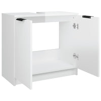 Mobile da Bagno Bianco Lucido 64,5x33,5x59 cm Legno Multistrato 811310