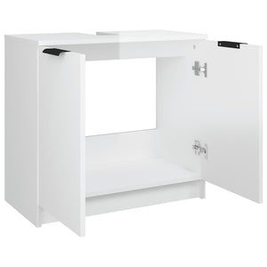 Mobile da Bagno Bianco Lucido 64,5x33,5x59 cm Legno Multistrato 811310