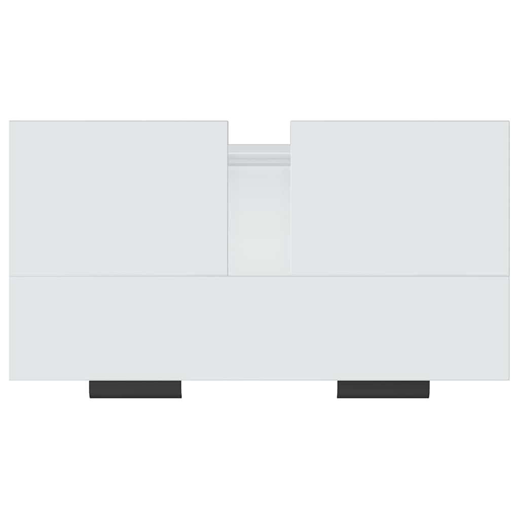 Mobile da Bagno Bianco Lucido 64,5x33,5x59 cm Legno Multistrato 811310