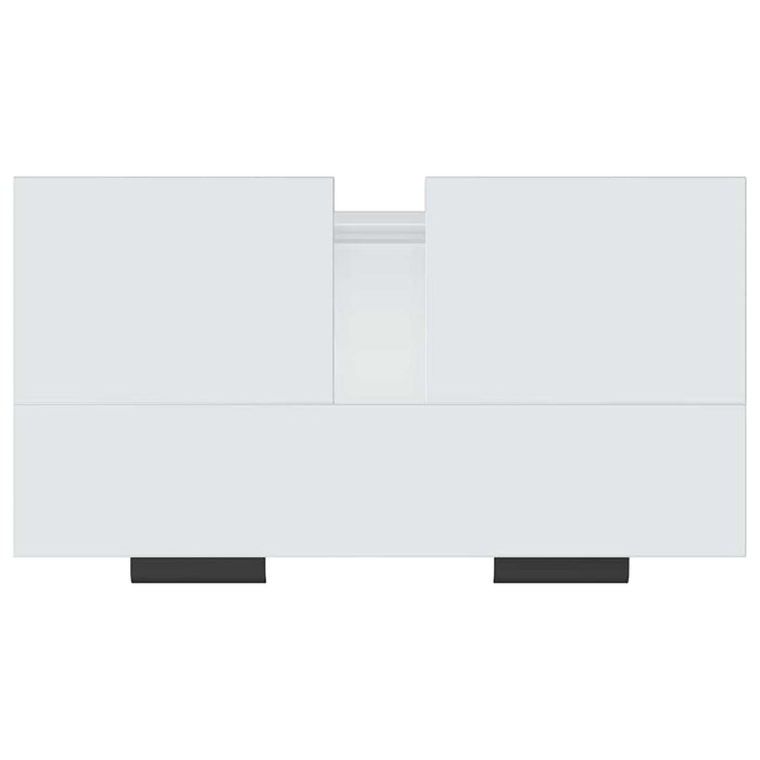 Mobile da Bagno Bianco Lucido 64,5x33,5x59 cm Legno Multistrato 811310