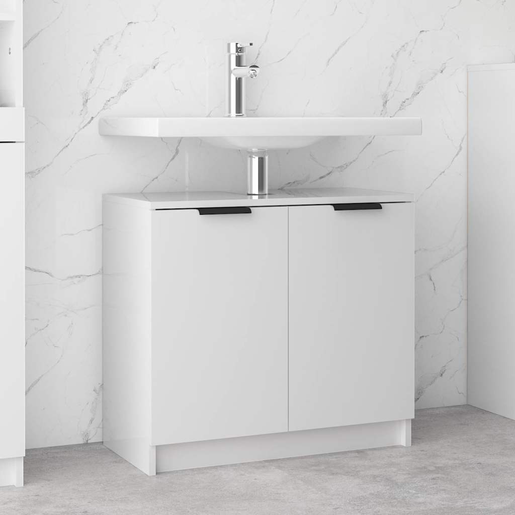 Mobile da Bagno Bianco Lucido 64,5x33,5x59 cm Legno Multistrato 811310