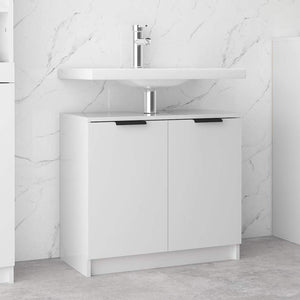 Mobile da Bagno Bianco Lucido 64,5x33,5x59 cm Legno Multistrato 811310