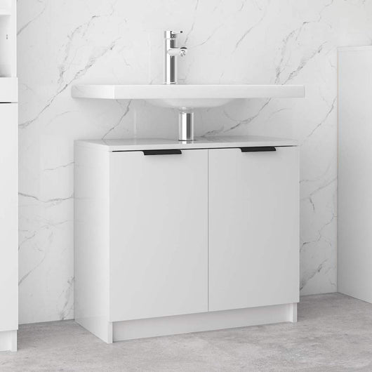Mobile da Bagno Bianco Lucido 64,5x33,5x59 cm Legno Multistrato 811310