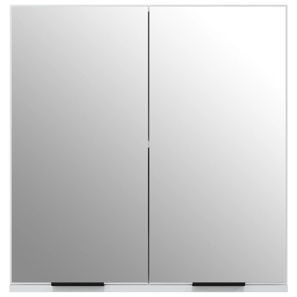Armadietto a Specchio da Bagno-Mobile bagno con specchio Bianco 64x20x67 cm