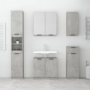 Armadietto a Specchio da Bagno Grigio Cemento 64x20x67 cm 811317