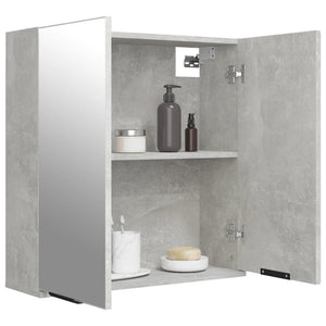 Armadietto a Specchio da Bagno Grigio Cemento 64x20x67 cm 811317