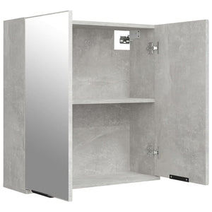 Armadietto a Specchio da Bagno Grigio Cemento 64x20x67 cm 811317