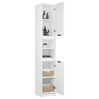 Armadietto da Bagno Bianco 32x34x188,5 cm in Legno Multistrato cod mxl 46589