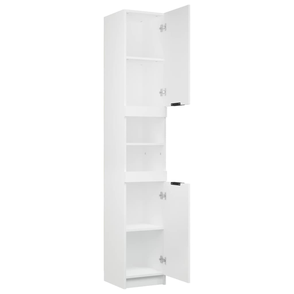 Armadietto da Bagno Bianco 32x34x188,5 cm in Legno Multistrato cod mxl 46589