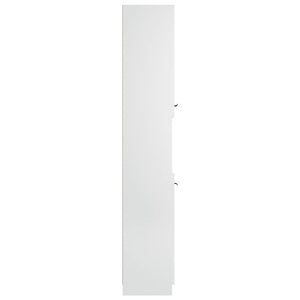 Armadietto da Bagno Bianco 32x34x188,5 cm in Legno Multistrato 811322