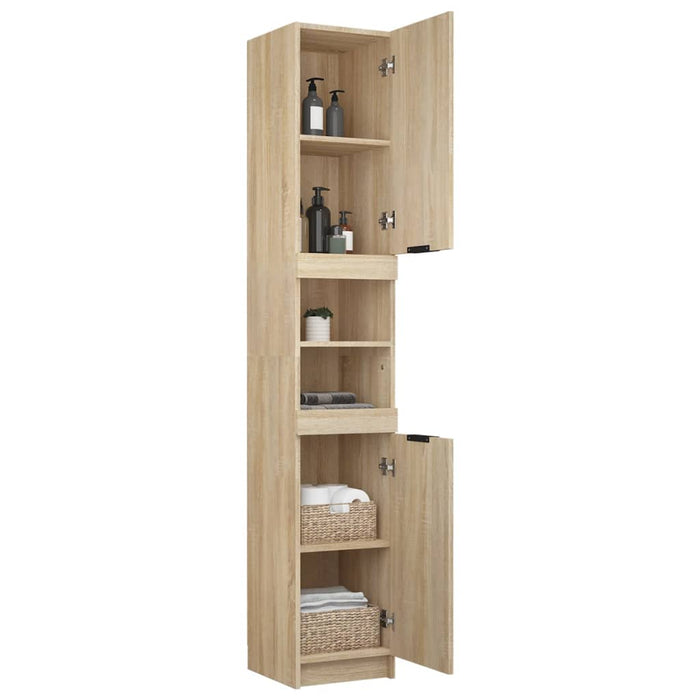 Armadietto da Bagno Rovere Sonoma 32x34x188,5 cm in Truciolato 811325