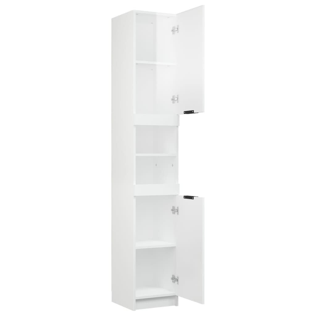 Mobile da Bagno Bianco Lucido 32x34x188,5 cm Legno Multistrato cod mxl 53476