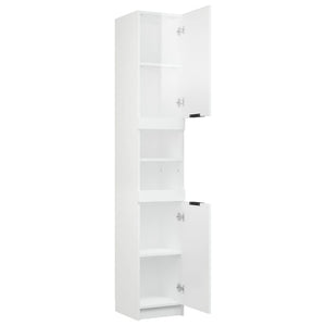 Mobile da Bagno Bianco Lucido 32x34x188,5 cm Legno Multistrato cod mxl 53476