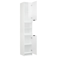 Mobile da Bagno Bianco Lucido 32x34x188,5 cm Legno Multistrato 811328