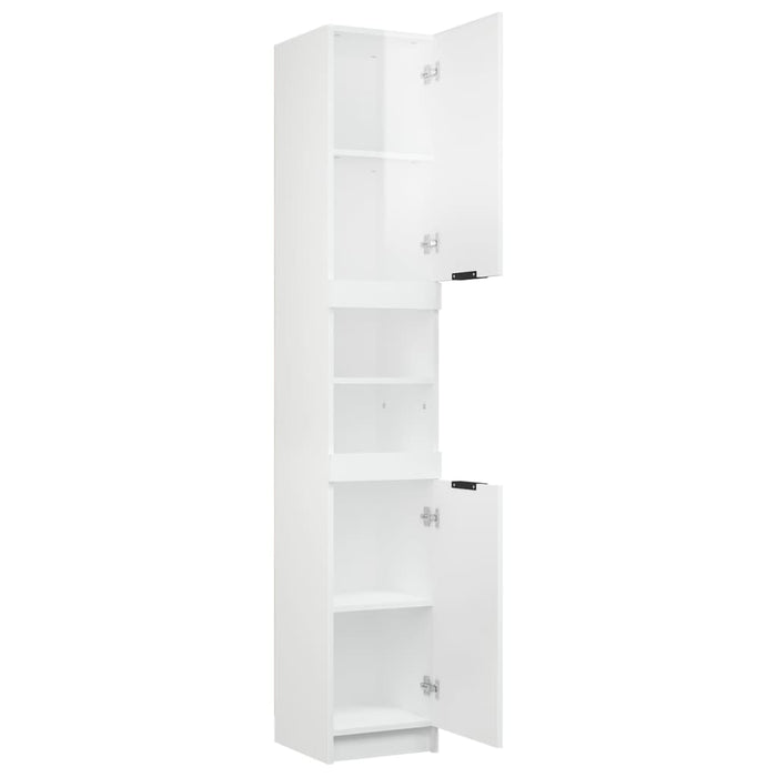 Mobile da Bagno Bianco Lucido 32x34x188,5 cm Legno Multistrato 811328