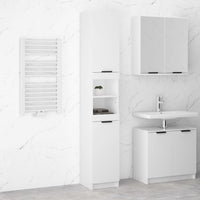 Mobile da Bagno Bianco Lucido 32x34x188,5 cm Legno Multistrato cod mxl 53476