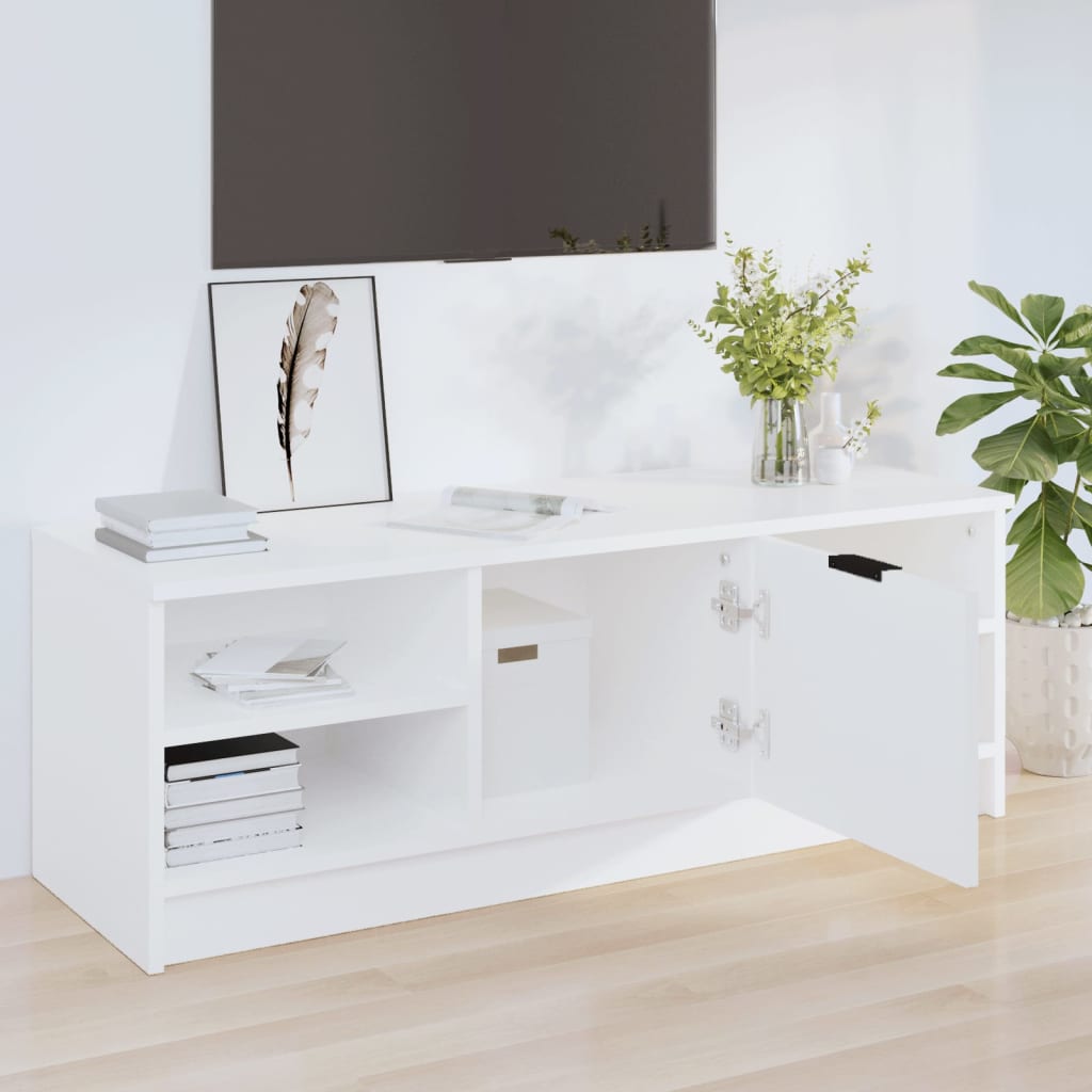 Mobile Porta TV-Mobile per TV-Credenza TV Bianco 102x35,5x36,5 cm in Legno Multistrato
