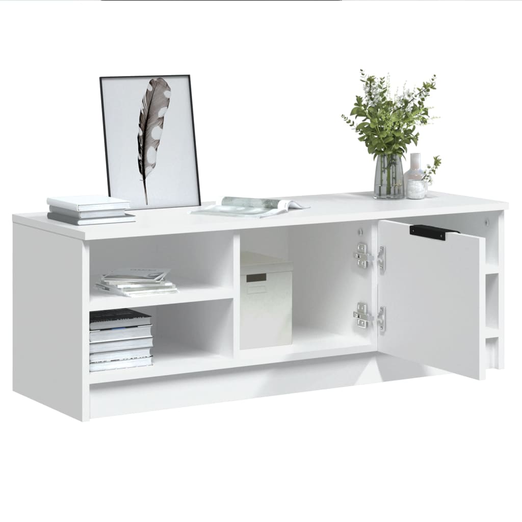 Mobile Porta TV-Mobile per TV-Credenza TV Bianco 102x35,5x36,5 cm in Legno Multistrato