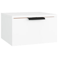 Comodino a Muro-Tavolino da notte sospeso Bianco 34x30x20 cm