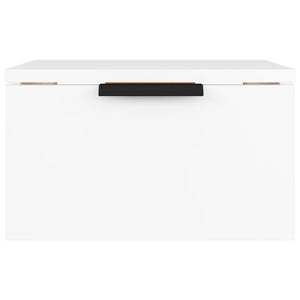 Comodino a Muro-Tavolino da notte sospeso Bianco 34x30x20 cm