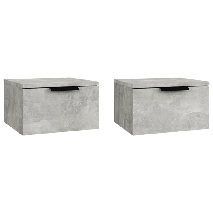 Comodini a Muro 2 pz-Set di 2 Tavolino da notte Grigio Cemento 34x30x20 cm