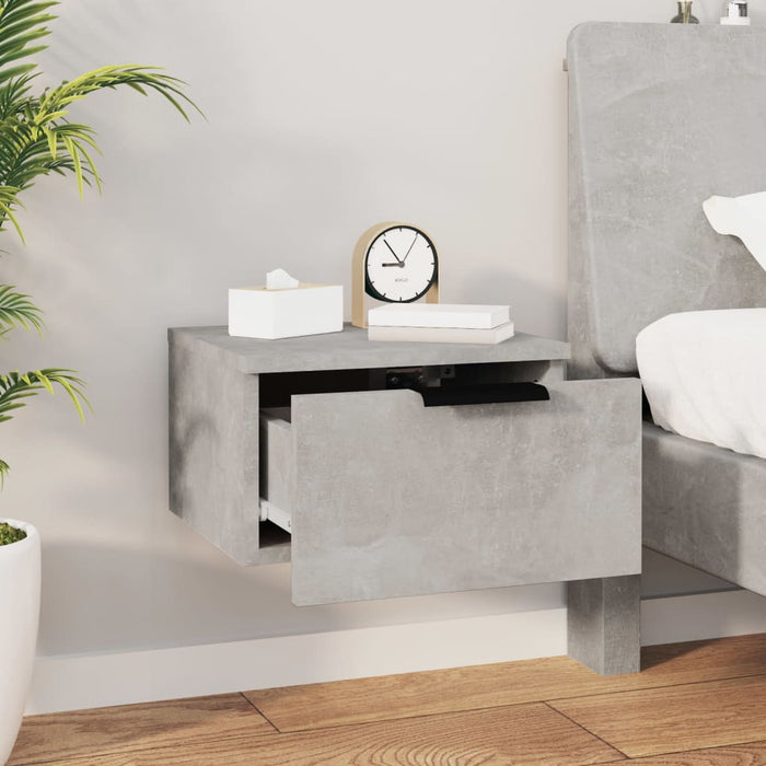 Comodini a Muro 2 pz Grigio Cemento 34x30x20 cm 811385