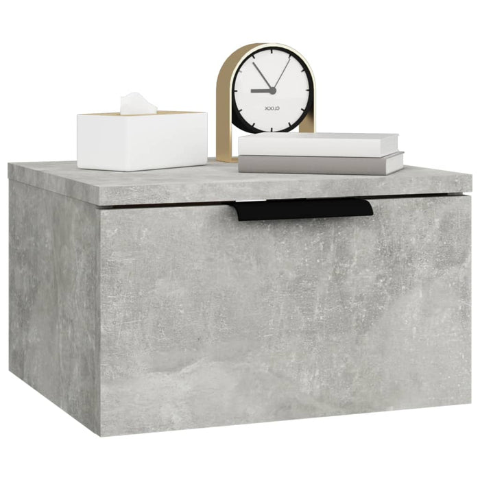 Comodini a Muro 2 pz Grigio Cemento 34x30x20 cm 811385