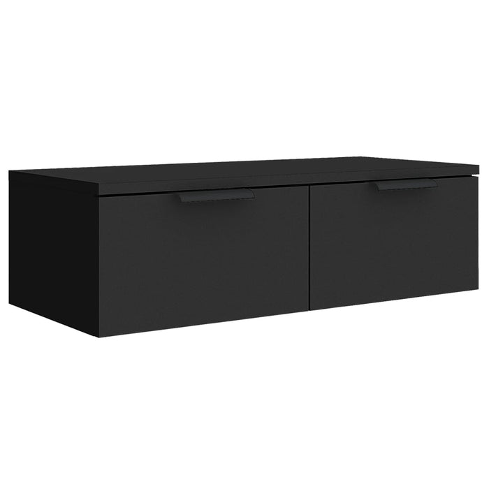 Mobile a Parete Nero 68x30x20 cm in Legno Multistrato 811395