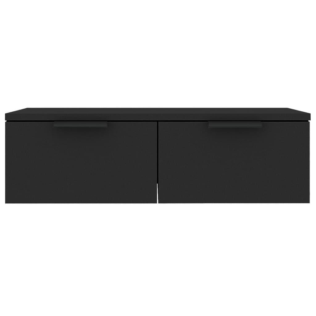Mobile a Parete Nero 68x30x20 cm in Legno Multistrato 811395