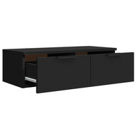 Mobile a Parete Nero 68x30x20 cm in Legno Multistrato 811395
