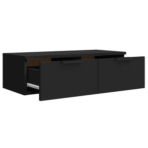 Mobile a Parete Nero 68x30x20 cm in Legno Multistrato 811395
