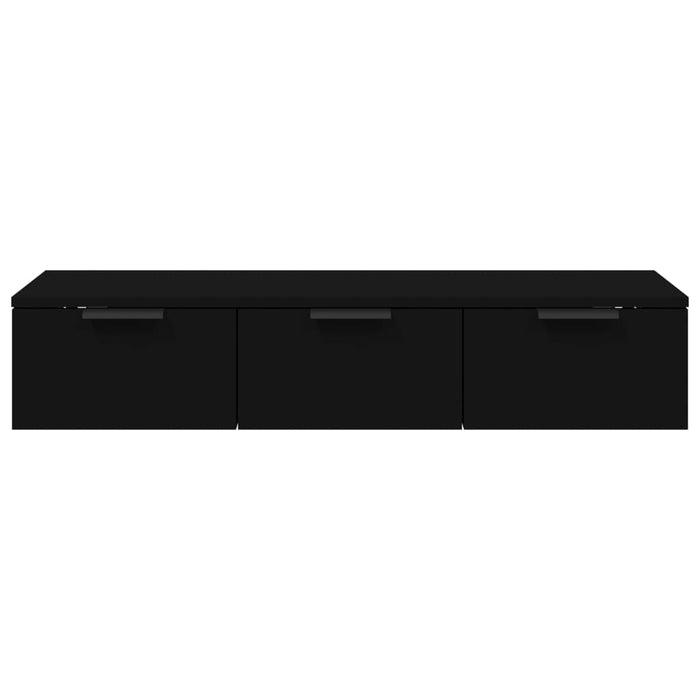 Armadietto a Muro Nero 102x30x20 cm in Legno Multistrato