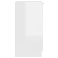 Scarpiera Bianco Lucido 30x35x70 cm in Legno Multistrato 811418