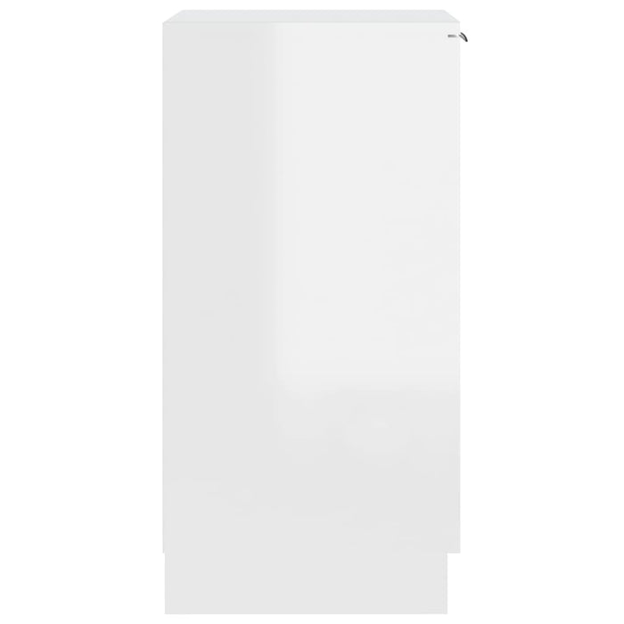 Scarpiera Bianco Lucido 30x35x70 cm in Legno Multistrato 811418
