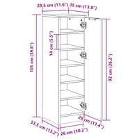 Scarpiera Nera 30x35x100 cm in Legno Multistrato 811431