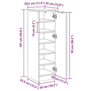 Scarpiera Nera 30x35x100 cm in Legno Multistrato 811431