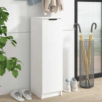 Scarpiera Bianco Lucido 30x35x100 cm in Legno Multistrato 811436