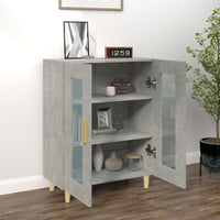 Credenza Grigio Cemento 69,5x34x90 cm in Legno Multistrato 812118