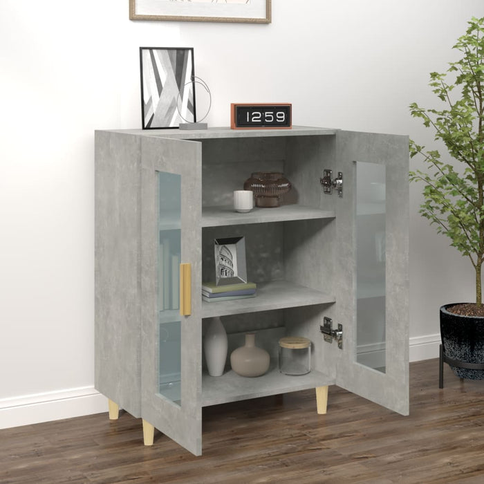 Credenza Grigio Cemento 69,5x34x90 cm in Legno Multistrato 812118