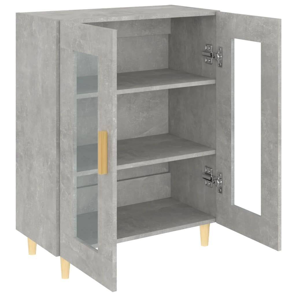 Credenza Grigio Cemento 69,5x34x90 cm in Legno Multistrato 812118