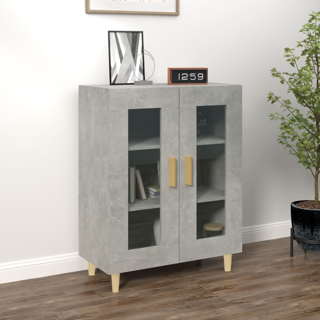 Credenza Grigio Cemento 69,5x34x90 cm in Legno Multistrato 812118