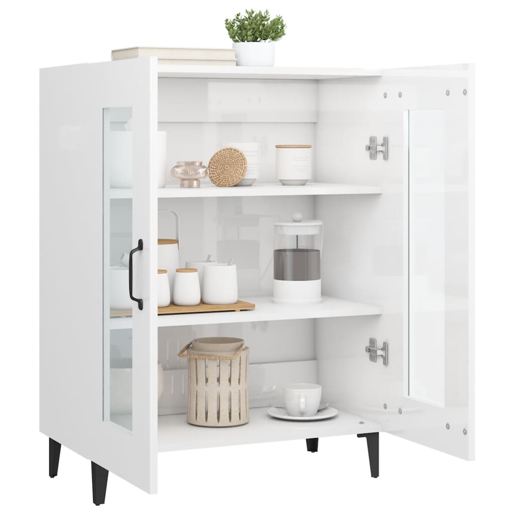 Credenza 69,5x34x90 cm in Legno Multistrato Bianco Lucido cod mxl 65697