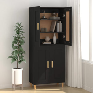 Credenza Nera 69,5x34x90 cm in Legno Multistrato 812133