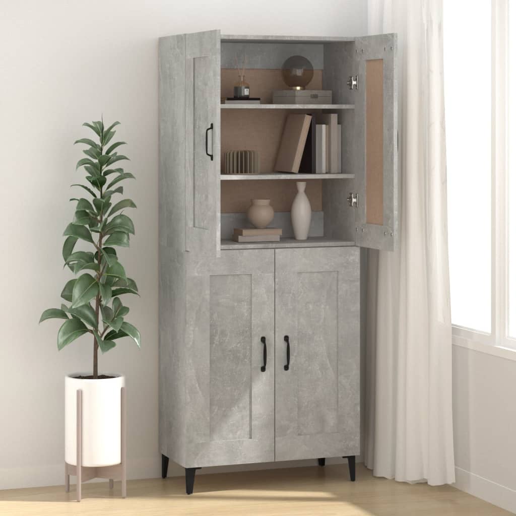 Credenza-Buffet-Armadio da cucina Grigio Cemento 69,5x34x90 cm in Legno Multistrato 899370